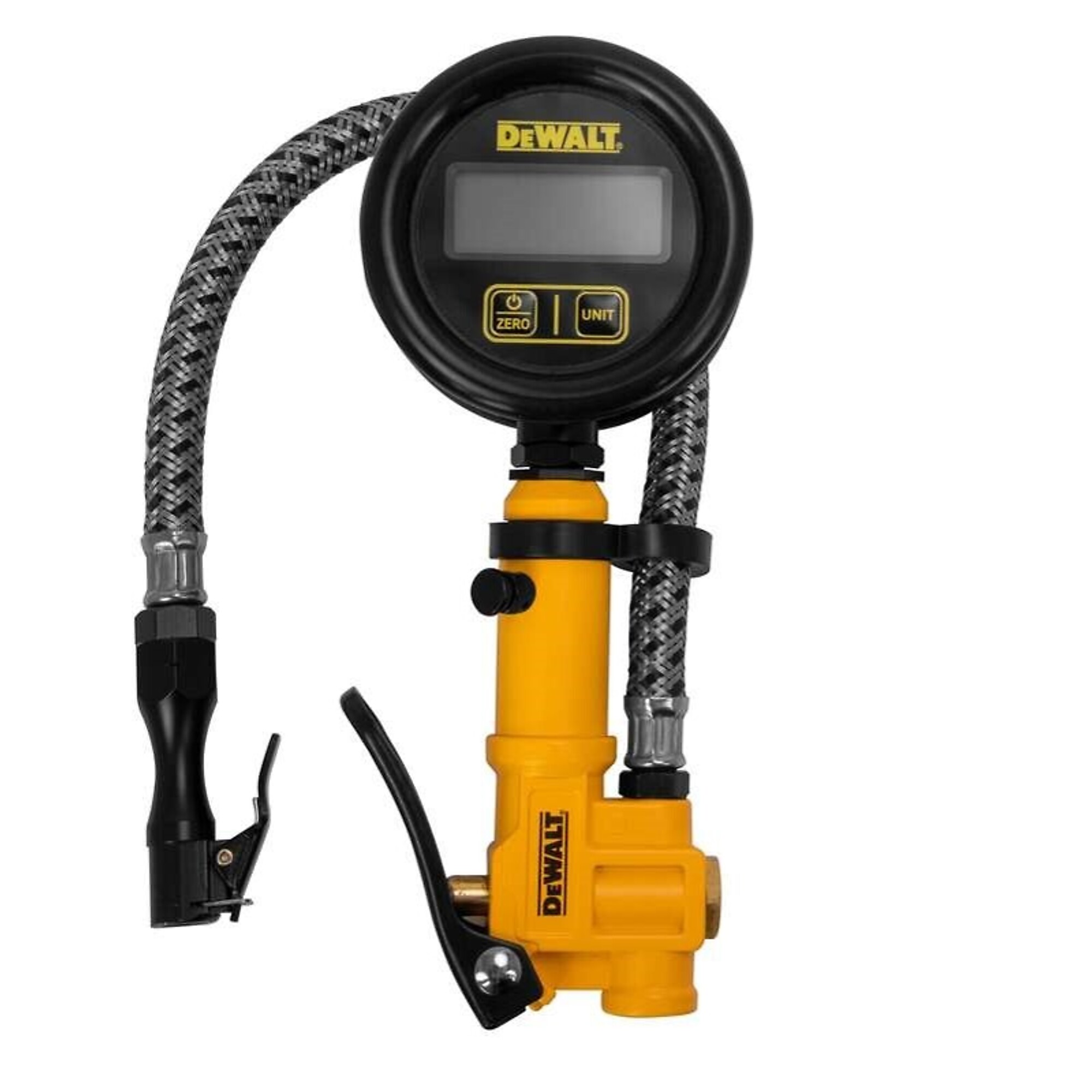 DEWALT, 2.5in. Digital Inflator 12in. Steel Braided Hose, Model# DXCM024-0411